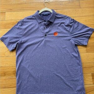 Clemson Tigers Purple Striped Men's Polo Shirt